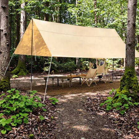 BOTEEN S-45 Camping Zelt 900D Oxford Fabric Canopy Tent UV UPF Waterproof Resistant 5x4m Off-White/Khaki Four-Season for Camp