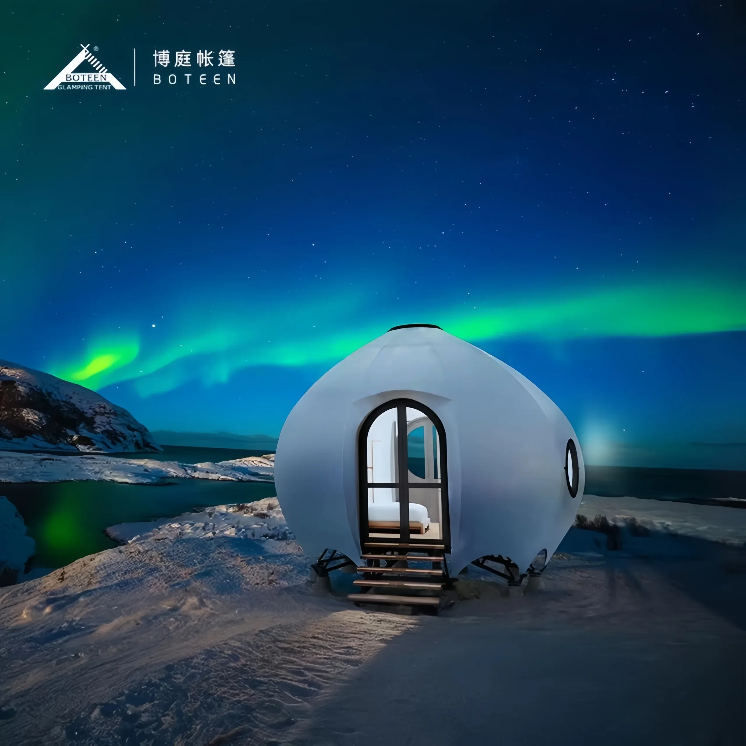BOTEN Egg-shaped Camping Tent Luxury Glamping Pod for Resort & Campsite Glamping Egg Tent Prefab Pod House Outdoor - Image 4