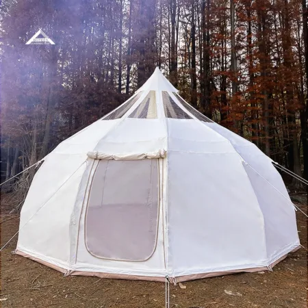 Mongolian Waterdrop Starry Oxford Glamping Outdoor Family Traveling House 100% Cotton Canvas Big Luxury Camping Bell Tent