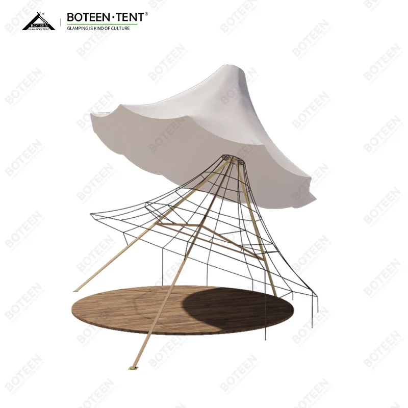 Breeze Shape Four-season Straight Bracing Type One Bedroom 5-6 Person Oxford Fabric >3000mm Waterproof Outdoor Camping Tent - Image 3