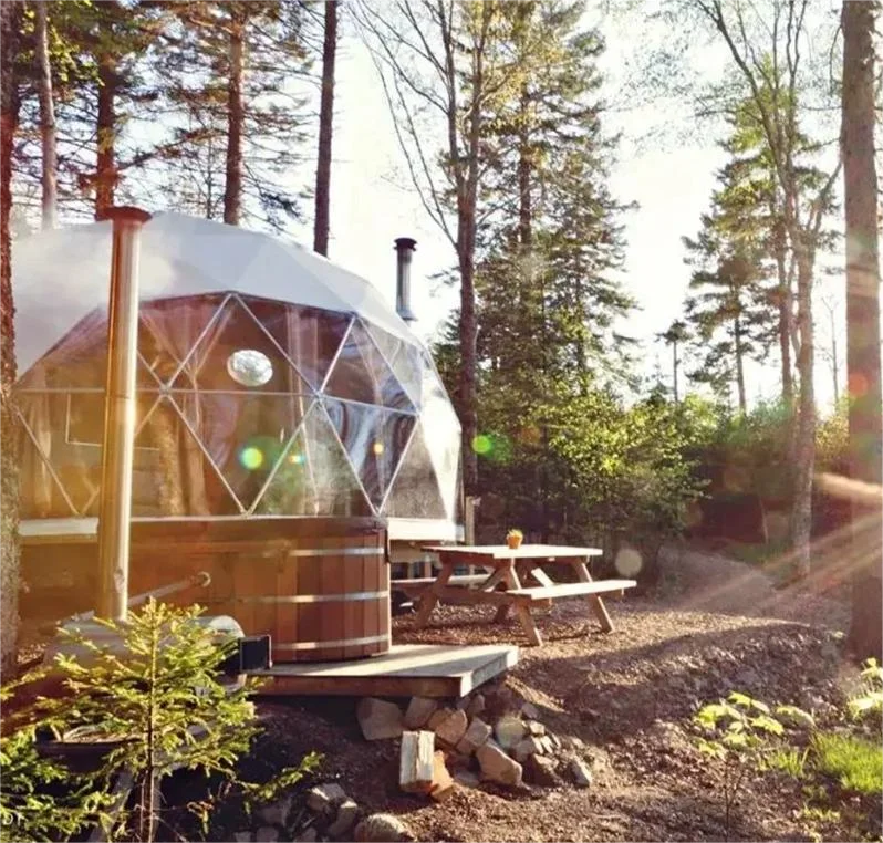 Luxury Heavy Duty PVC Dome Tent Aluminum Poles Canvas Custom Logo for Outdoor Camping Winter Events Hotels Bathroom Features - Image 4