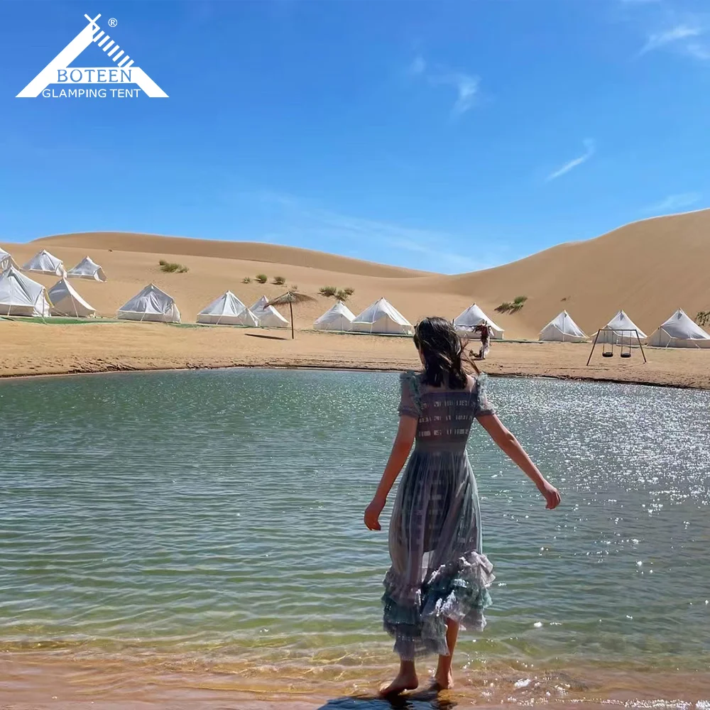 3-7m Oxford Cotton Bell Tent Outdoor Waterproof Breathable Camping Yurt Family Canvas Tent for Camping Travel Party Hiking - Image 6