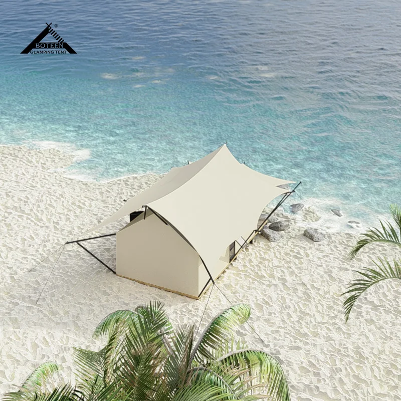 Modern Luxury Double-Layer Safari Tent PVDF Canvas Cover High Fireproof Steel Aluminum for Outdoor Camping Glamping Desert Hotel - Image 4