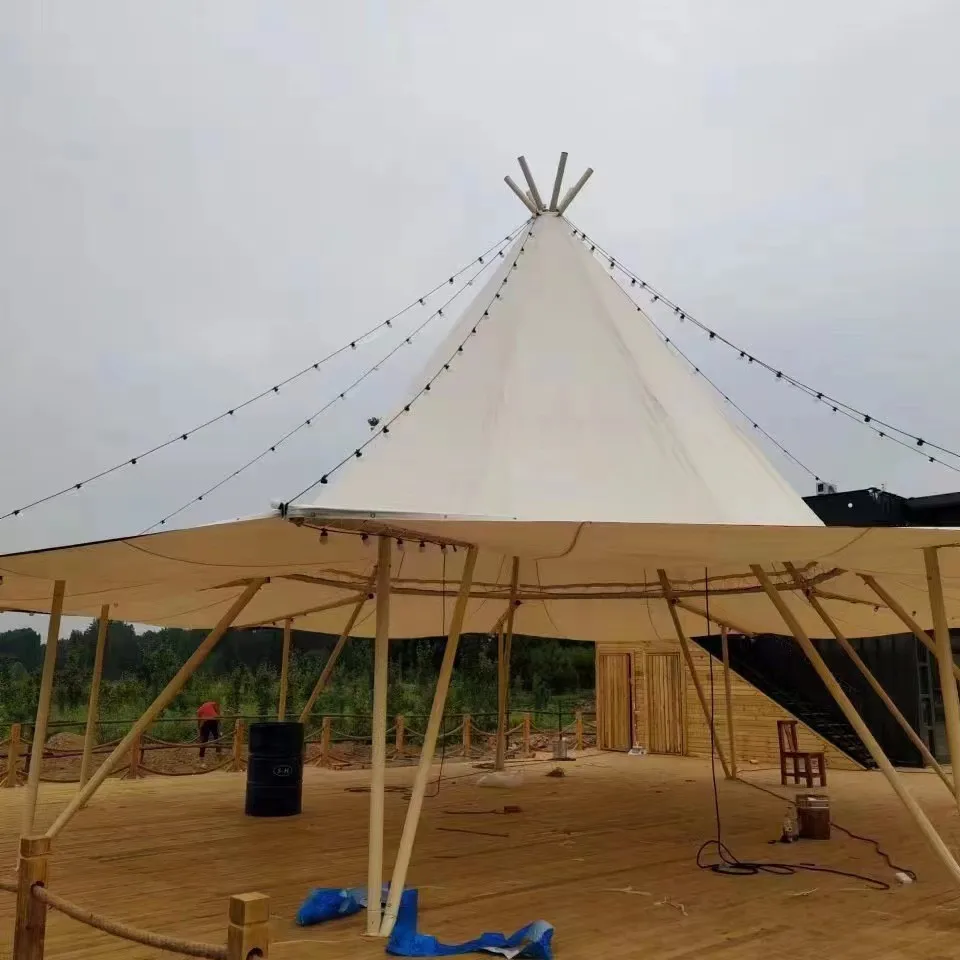 Indian Style Oxford Summer One Bedroom Large Grass Hat Shaped Outdoor Restaurant Party Luxury Tent - Image 2