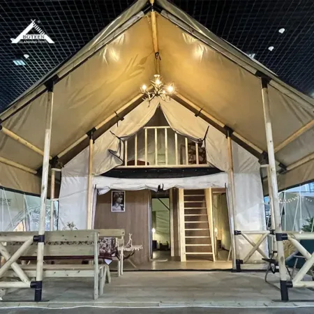 Luxury Glamping Hotel Loft for Family Travel Summer Resort High Quality Large Safari Tent House From China Waterproof