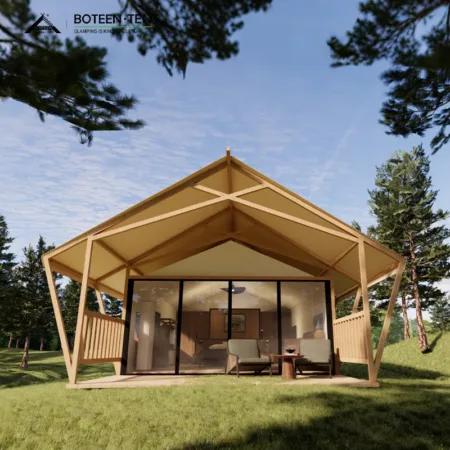 Wooden Outdoor Glamping Prairie Glamping Tent Luxury Safari Desert Hotel Resort House Tents