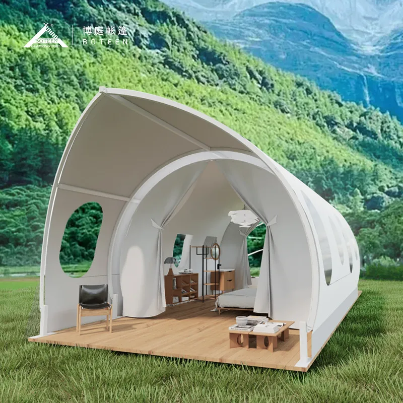 Outdoor Hotel Luxury Dome Tent Resort Galvanized Steel Sailboat Shape Summer Tent for Weddings Party Camping Waterproof