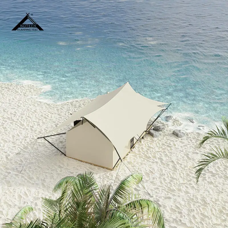 Custom Resort Glamping Tent with Glass Door Waterproof Windproof Luxury Safari Tent Outdoor Hotel Tent for Travel Accommodation - Image 5