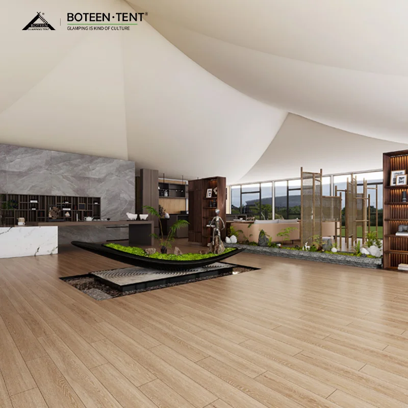 Glamping Safari Cot Tent Prefab Steel Houses with PVC Bathroom for Family Hotel Lodge Stay in Nature - Image 4