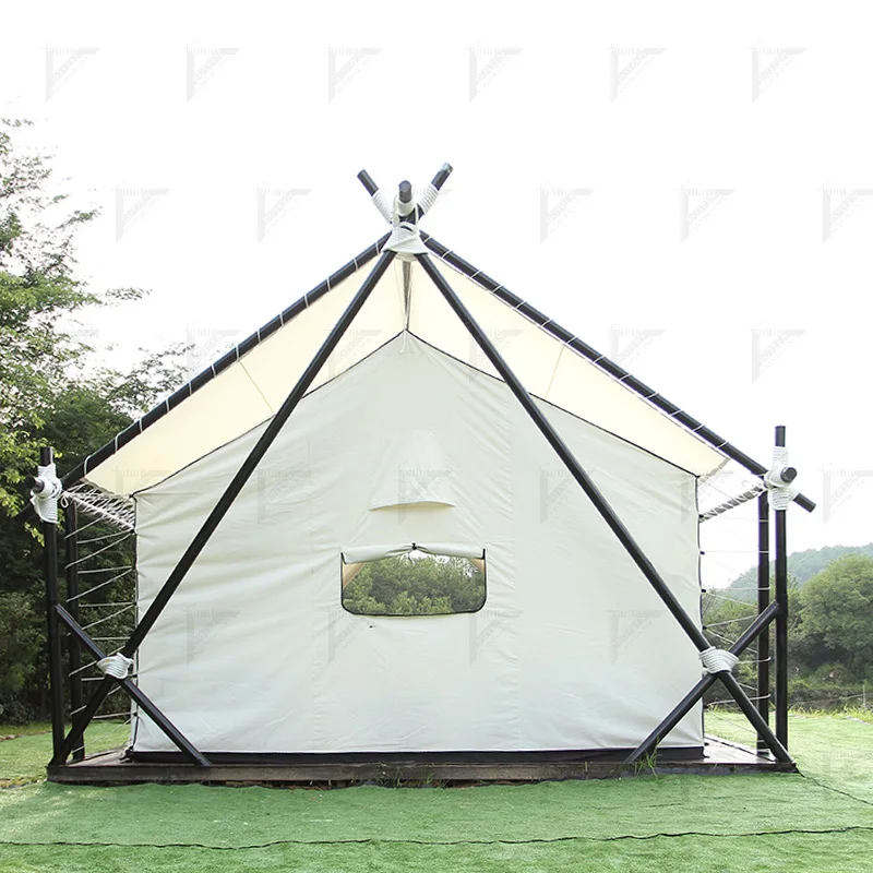 Wooden Outdoor Camping Grassland Camping Tent Luxury Wildlife Park Desert Hotel Vacation House Tent - Image 6