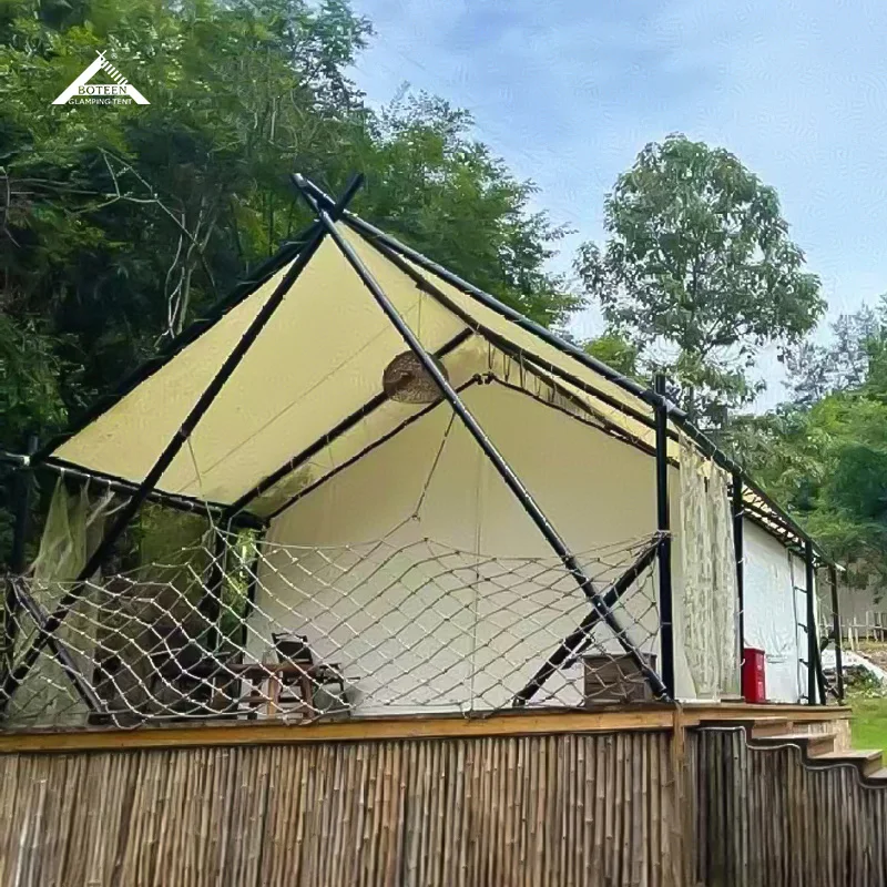 Custom Outdoor Camping Glamping Tent Waterproof Luxury Safari Tent Resort Hotel Tent Family Camping Travel Optional Bathroom - Image 3