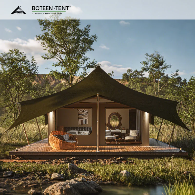 Newly Designed Waterproof and Mildew Proof Hotel Resort Outdoor Prefabricated Cabin Waterproof Elastic Tent