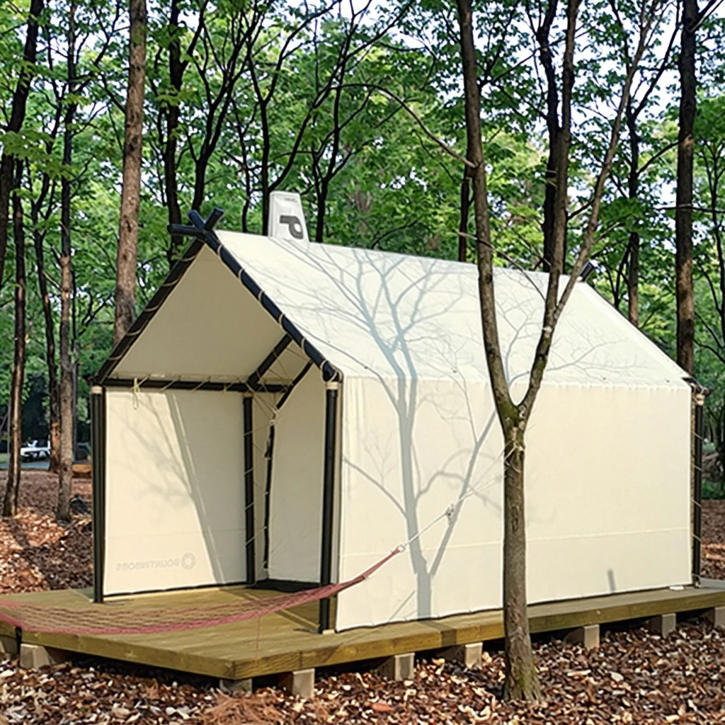 4 Season Luxury Camping Tent for 2-4 People Prefabricated Tiny House Outdoor Waterproof Glamping for Family Hotel Safari Resort