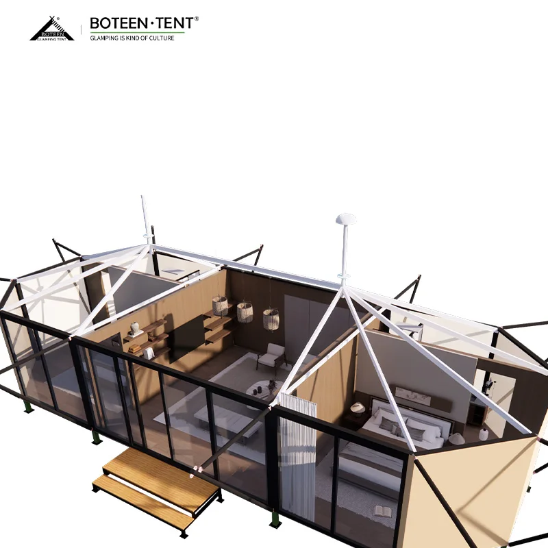 Customized Double-layer Glass Outdoor Luxury Homestay Wedding Tent Hotel Resort with Complete Facilities - Image 6