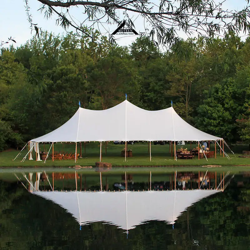 Waterproof Stretch Party Wedding TentWholesale Outdoor Tensioned Membrane & Oxford Tent 50-200 People Large Glamping Tent