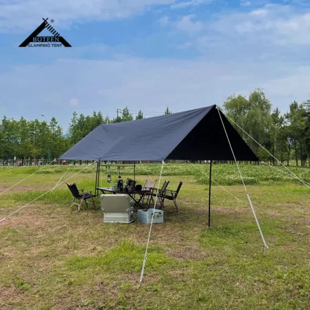 Outdoor Camping Tarp with Poles Portable Waterproof Ultralight Survival Canopy Tent Rain Fly for Party Hiking Picnic Backpacking