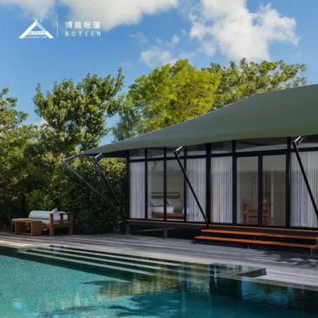 2025 Custom Luxury Glamping Tent 8m Dome House and Desert Snail Tent Modern Glass & Oxford Cover for Outdoor Use