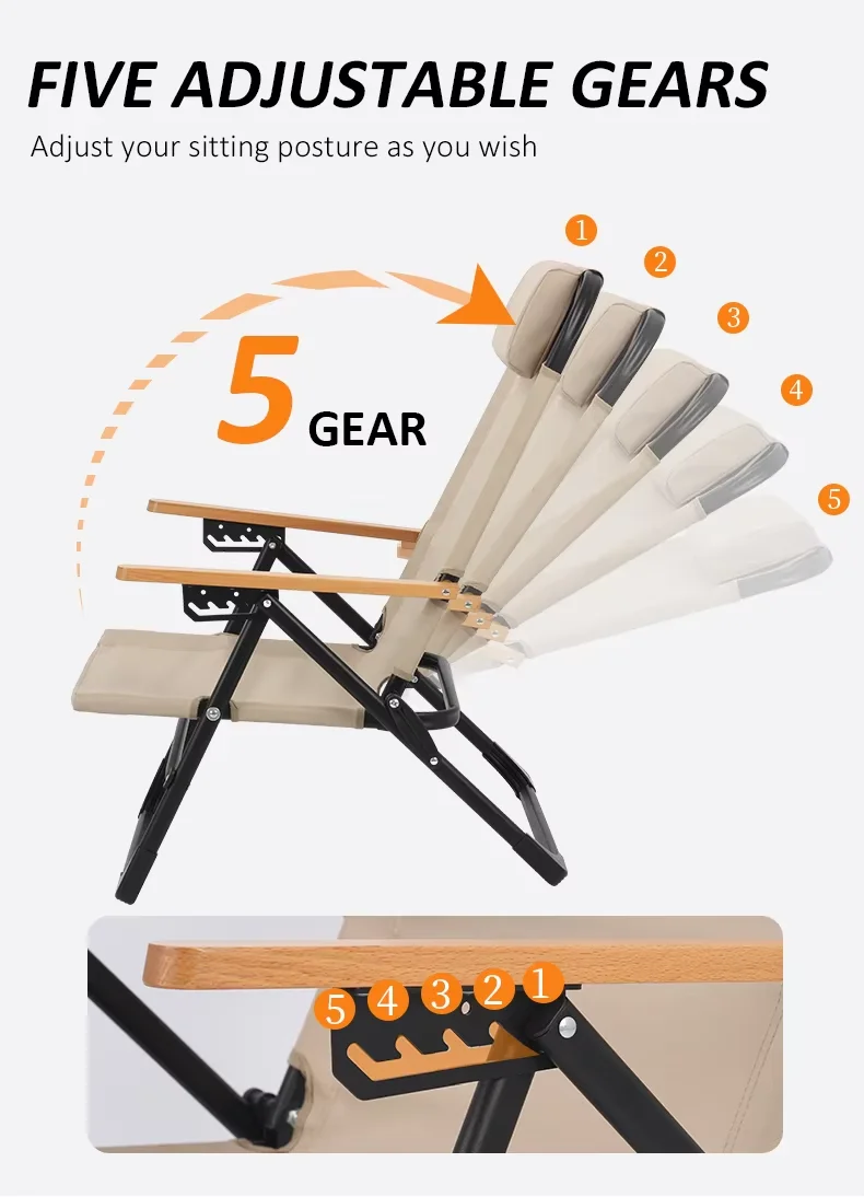 Hot Sale Modern Adjustable Outdoor Foldable Recliner Portable Sun Lounger Aluminum Frame Camping Garden Gym Hotel Warehouse Use - Image 3