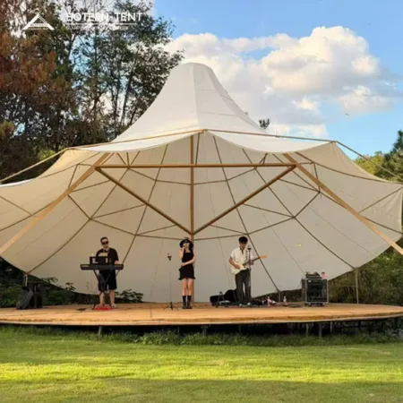 Breeze Shape Oxford Fabric One Bedroom Four-Season Waterproof Steel Tent for 5-6 Person Outdoor Camping with Quick Opening