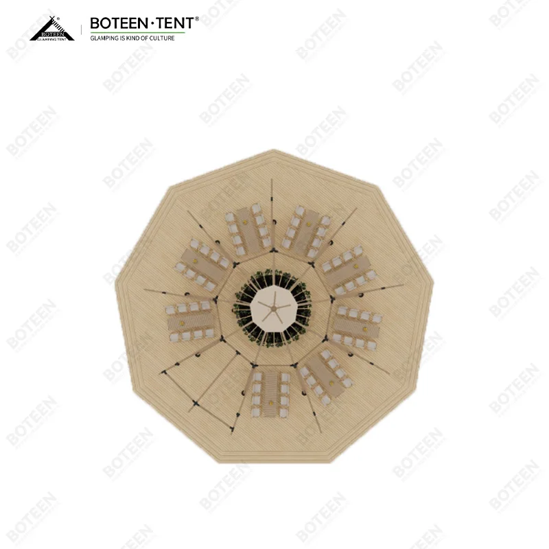 Factory Cheap Big Indian Canopy Tent Canvas Waterproof Wind-Resistant Quick Opening Camping Restaurant Bar Wedding Party Tent - Image 5