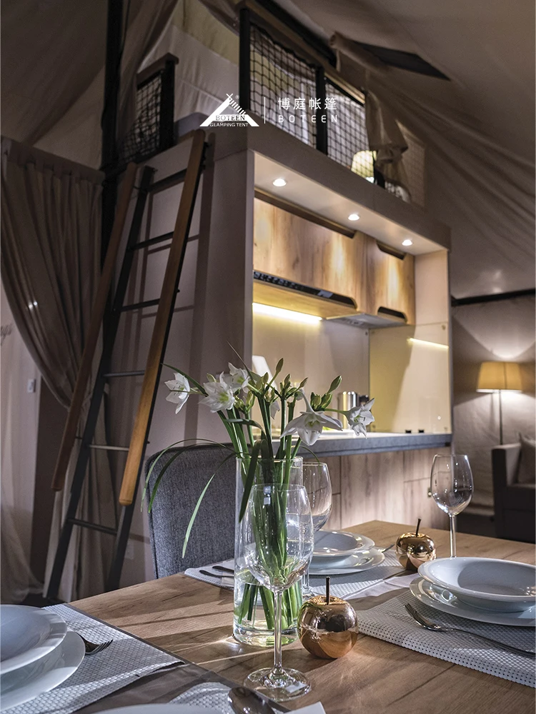 Large High Quality Dome Summer Glamping Tent Waterproof Canvas Wind Resistance 10 One Bedroom Living Room for Camping Tourist - Image 5