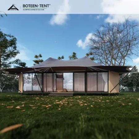 Customized Double-layer Glass Outdoor Luxury Homestay Wedding Tent Hotel Resort with Complete Facilities