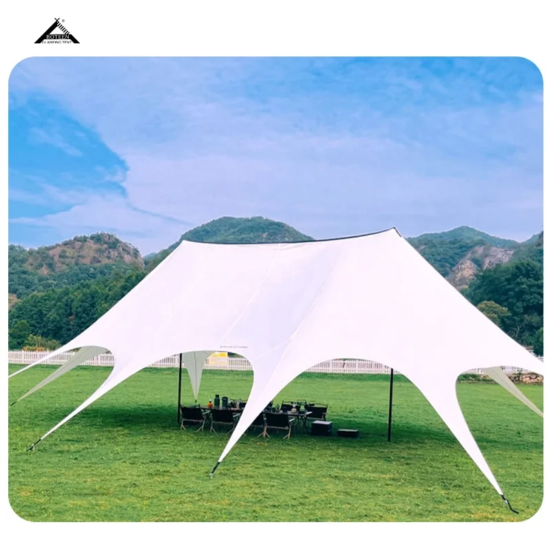BOTEEN Camping Zelt 900D Oxford Antibiosis Double Star Canopy Outdoor Safari Tents All Season With Sanitairy