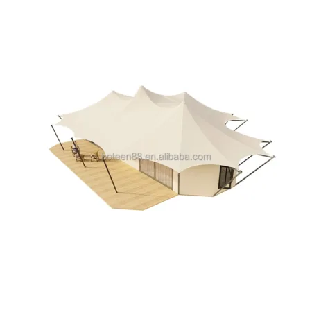 New Style Luxury Resort Safari Hotel Tent for Family Outdoor Use Wind Resistant 10 Three Bedrooms Living Room BOTEEN Brand