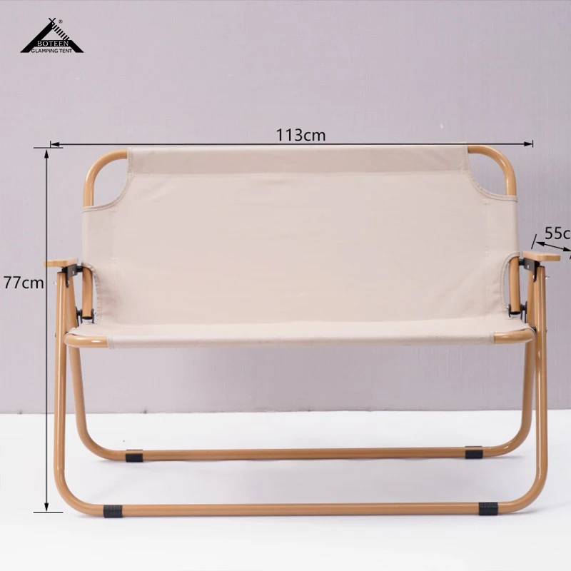 High Quality Outdoor Camping Chair Double Portable Lightweight Aluminium Chair Seat 2 People for Picnic Camping - Image 4