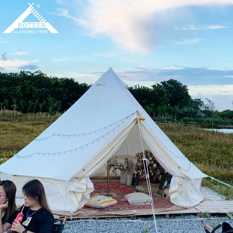 Outdoor Adventures Camping TentWinter Outdoor Oxford Teepee Tent Comfortable Yurt Tipi Dome House for Glamping for Winter - Image 6