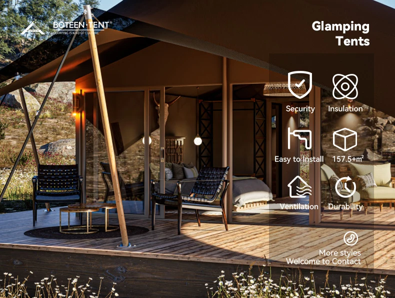BOTEEN Luxury Safari Glamping Tent for Desert Resort & Hotel