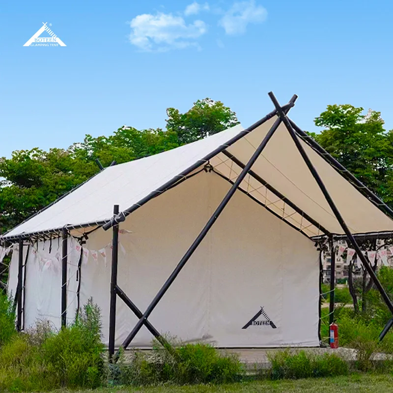 Camping Adventure Luxury Tent Waterproof Tent Resort Hotel Tent Family Camping with Bathroom Oxford Cloth Galvanized Steel Pipe