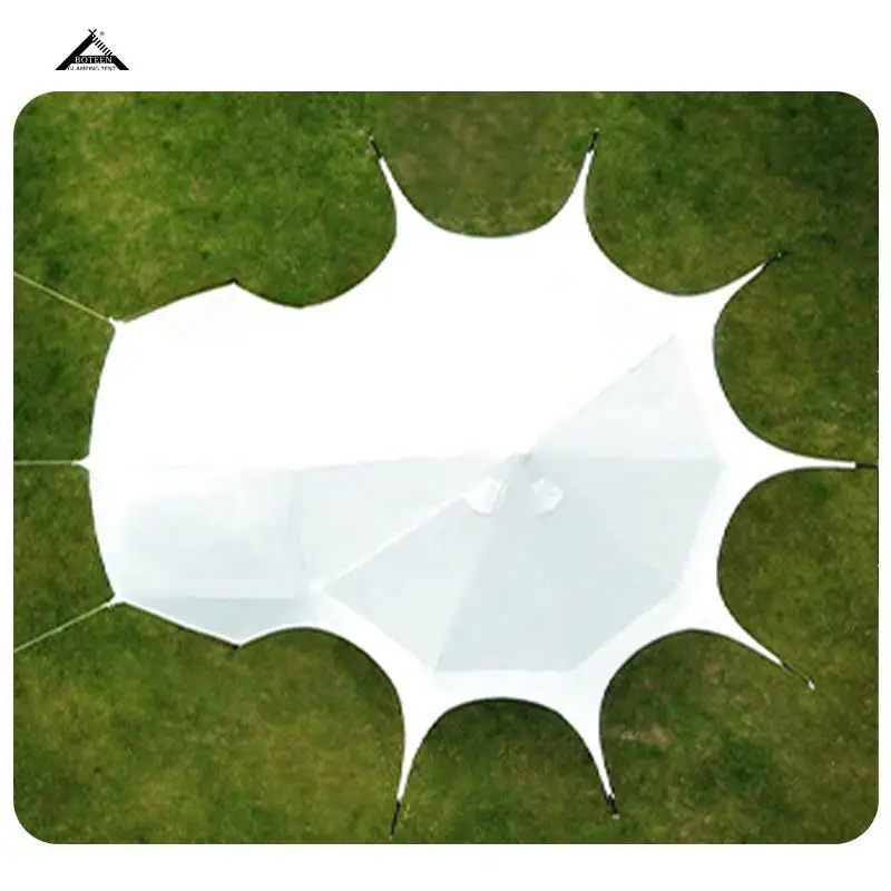 BOTEEN Galvanized Steel Frame Cotton Canvas All Season Camping Glamping Safari Tents Waterproof Outdoor Two Bedrooms Bell Tent - Image 6