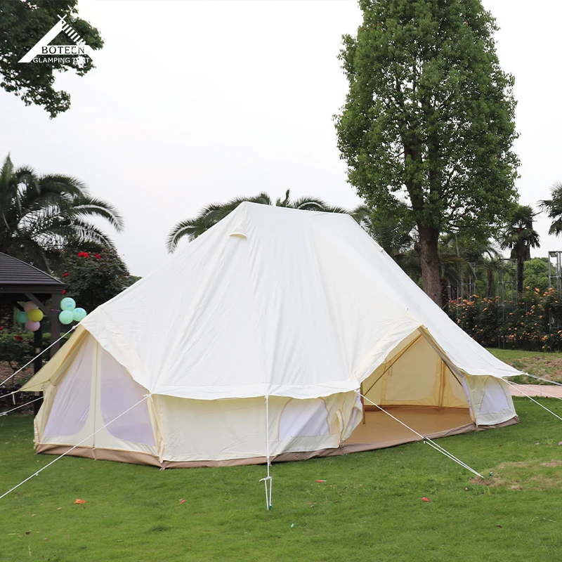 Custom Large Emperor Tent for Outdoor Camping Luxury Rainproof Waterproof Design Galvanized Steel Pipe Poles Cotton Fabric