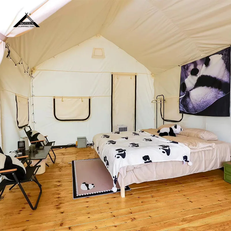 Wooden Outdoor Camping Grassland Camping Tent Luxury Wildlife Park Desert Hotel Vacation House Tent - Image 5