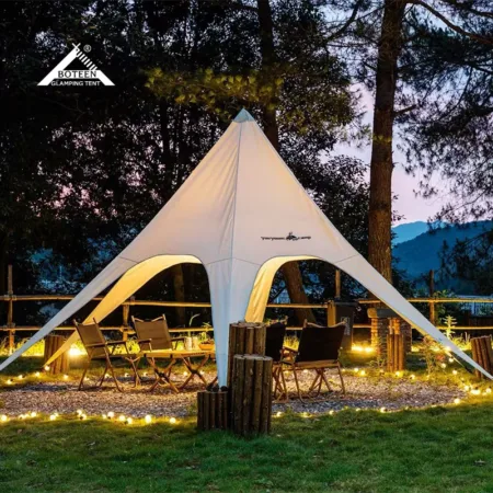 Custom Large 10*10 Star Glamping Tent Beach Canopy Poles Camping Rain Sun Shelter Multi-Use for Parties Fly Sheet Spider Canopy