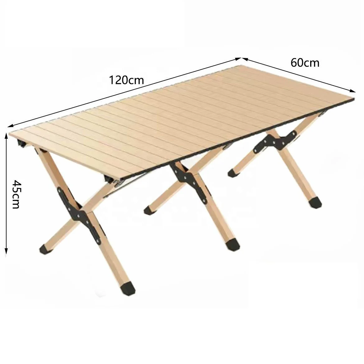 High Quality Thickened Egg Roll Table Outdoor Camping Table Portable Wood Folding Table for Picnic Camping with Storage Bag