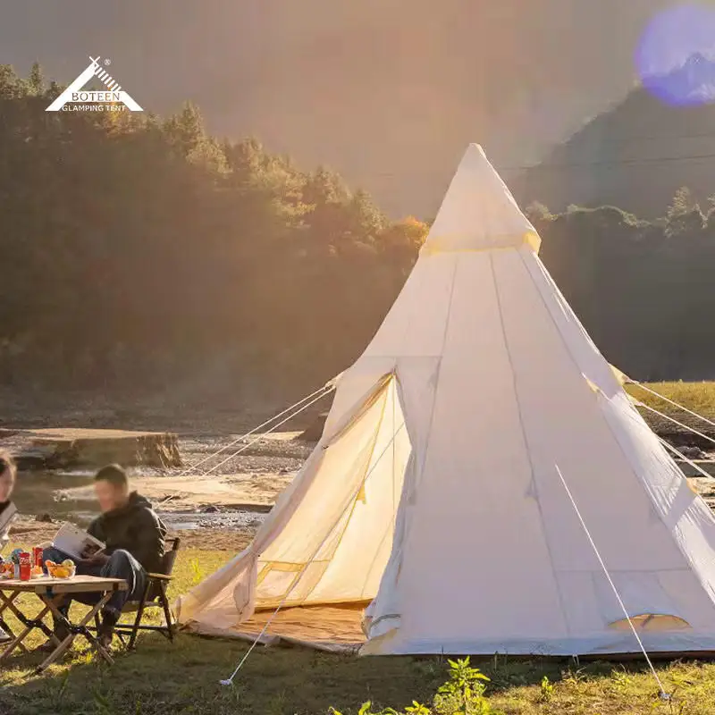 Family Party Camping Tipi Indian Tent for Hiking Picnic Travel New Outdoor Camping Tent Waterproof Portable Luxury Glamping Tent - Image 5