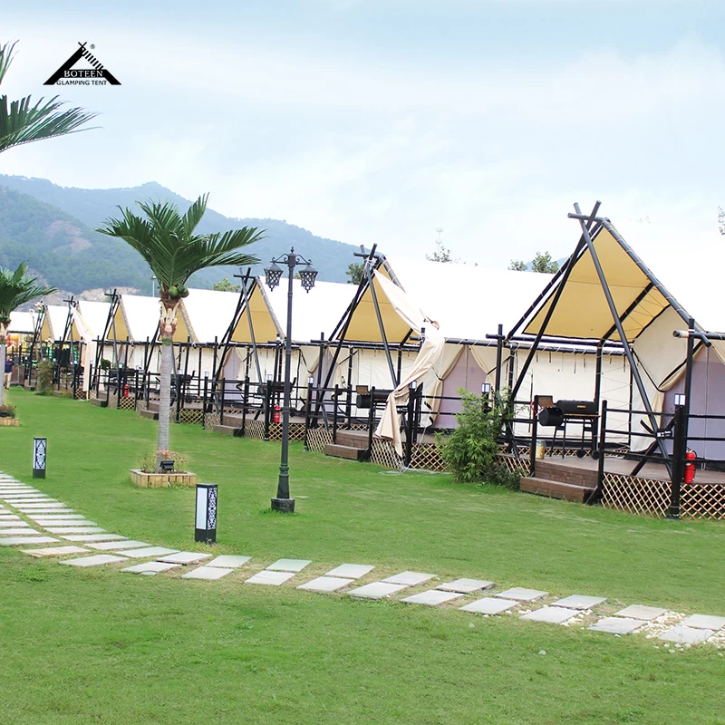 Custom Outdoor Camping Glamping Tent Waterproof Luxury Safari Tent Resort Hotel Tent Family Camping Travel Optional Bathroom - Image 6