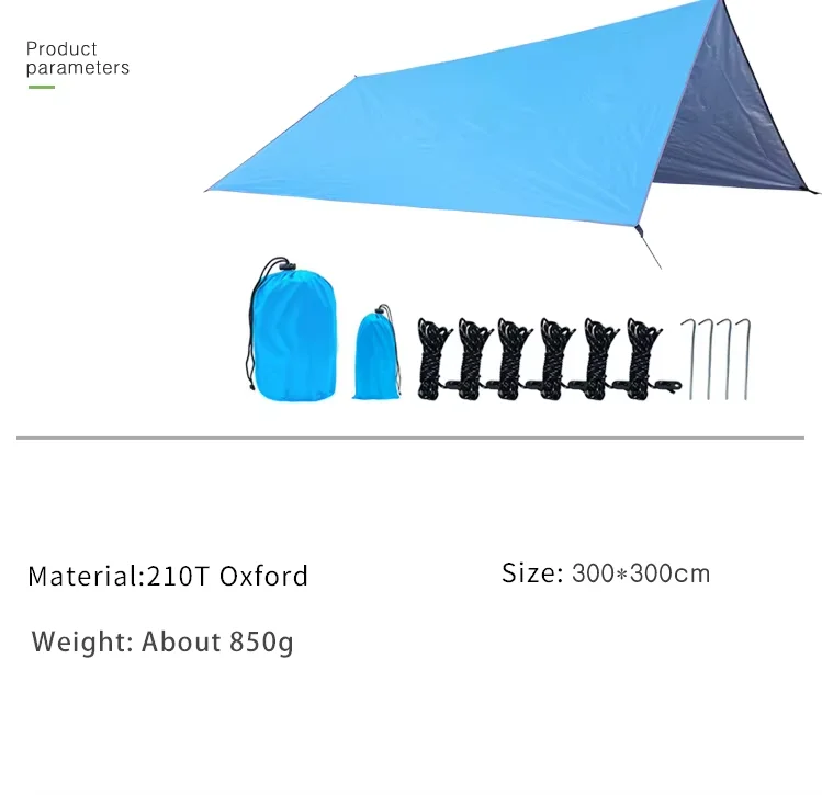 Waterproof Hammock Canopy Tent Backpacking Outdoor Survival Travel Blackout Tarp Shelter for Camping Hiking Tarp - Image 6