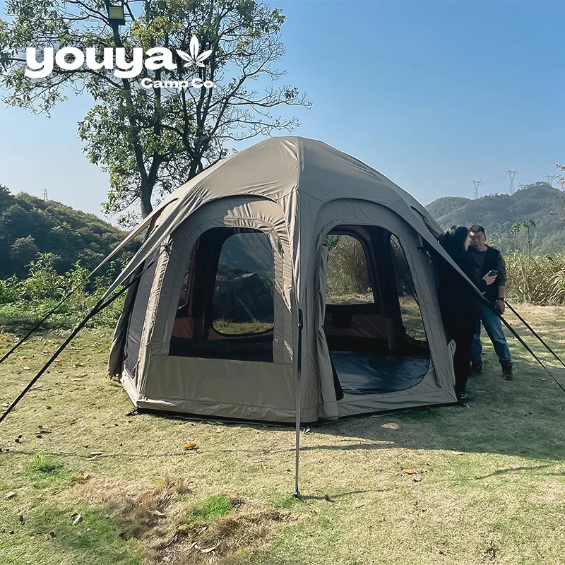 Waterproof Outdoor Inflatable Camping Tent for Nature Hike Air Tent for Party Events Made of Oxford Cotton PVC Fabric