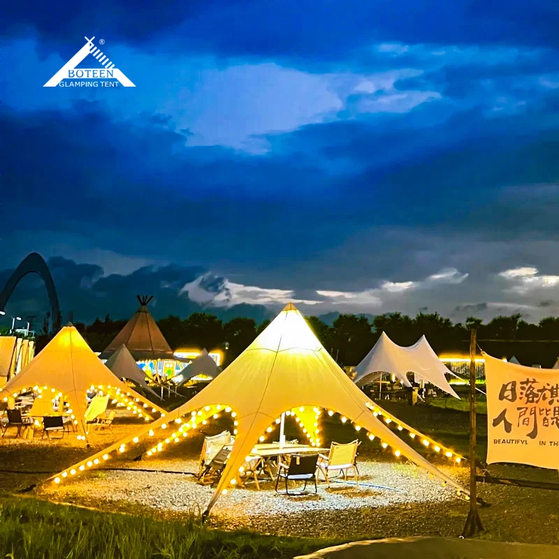 Wild Multi-party White Beige Canopy Spider Sunshade Waterproof High-Strength Quick Automatic Opening Camouflage Star Activity - Image 6