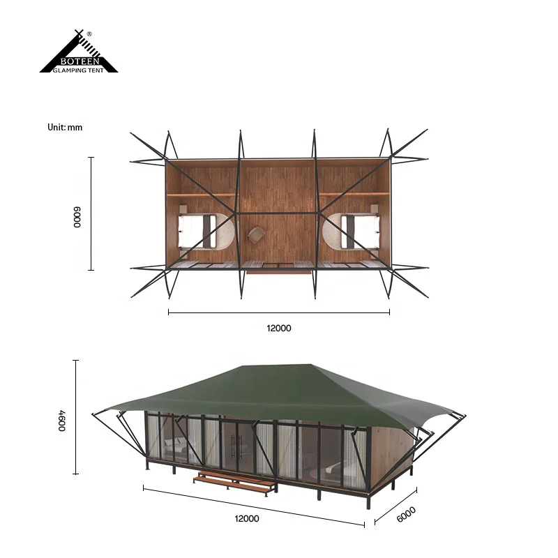 High Quality Luxury Large Hotel Glamping Tent for Outdoor Family Travel & Safari Accommodation Steel Pipe Camping Tent - Image 6