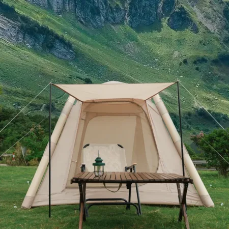 Quick Setup Portable Outdoor Camping Inflatable Tent Rainproof Waterproof Oxford Fabric Easy Carry Four-season Two Bedrooms