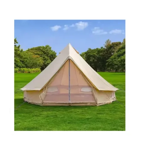 3-7m Oxford Cotton Bell Tent Outdoor Waterproof Breathable Camping Yurt Family Canvas Tent for Camping Travel Party Hiking