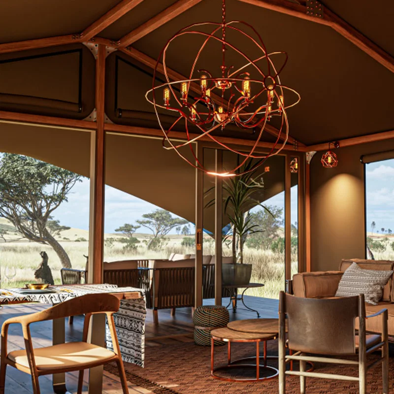 Spacious 156sqm Luxury Glamping Tent with Integrated Bathroom High-Quality Waterproof Canvas Structure - Image 5